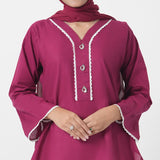 Women's Dyed Kurti - Maroon, Women Ready Kurtis, Chase Value, Chase Value