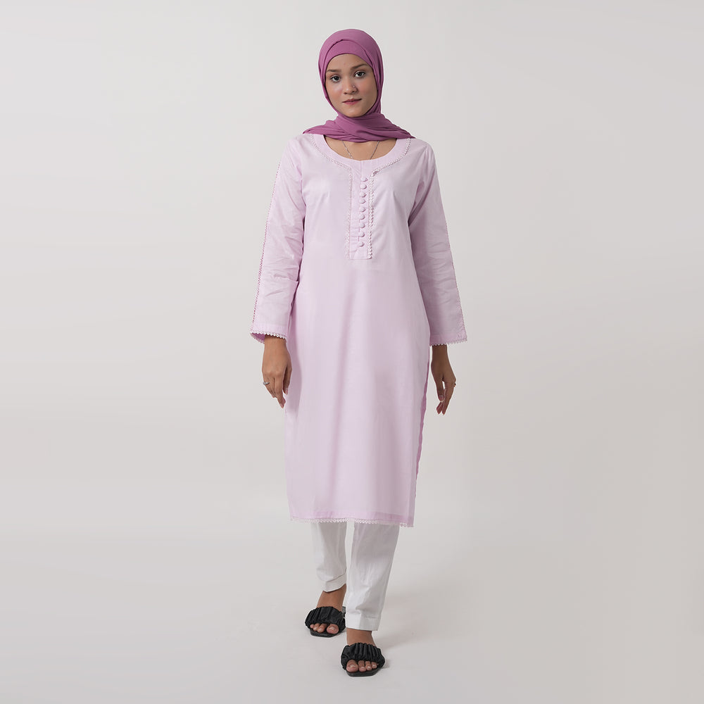 Women's Dyed Kurti - Light Purple, Women Ready Kurtis, Chase Value, Chase Value