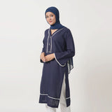 Women's Dyed Kurti - Navy Blue, Women Ready Kurtis, Chase Value, Chase Value