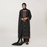 Women's Cotton Embroidered 2Pcs Suit - Black, Women Shalwar Suits, Chase Value, Chase Value