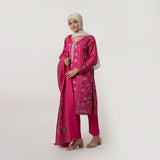 Women's Printed Stitched 3 PCS Suit - Pink, Women Shalwar Suits, Chase Value, Chase Value