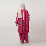 Women's Printed Stitched 3 PCS Suit - Pink, Women Shalwar Suits, Chase Value, Chase Value