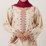 Women's Cotton Embroidered 2Pcs Suit - Fawn, Women Shalwar Suits, Chase Value, Chase Value