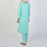 Women's Cotton Embroidered 2Pcs Suit - Cyan, Women Shalwar Suits, Chase Value, Chase Value
