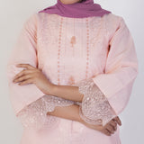Women's Self Jacquard Fancy 2Pcs Suit - Peach, Women Shalwar Suits, Chase Value, Chase Value