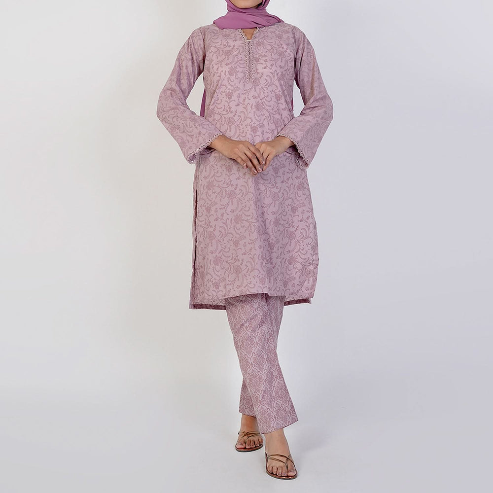 Women's Printed Stitched 2 PCS Suit - Pink, Women Shalwar Suits, Chase Value, Chase Value