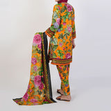 Women's Printed 3 Pcs Suit - Yellow, Women Shalwar Suits, Chase Value, Chase Value