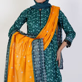 Women's Printed Stitched 3 PCS Suit - Green, Women Shalwar Suits, Chase Value, Chase Value