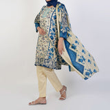 Women's Printed 3 Pcs Suit - Blue, Women Shalwar Suits, Chase Value, Chase Value