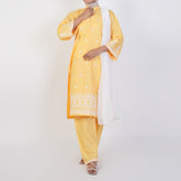 Women's Cotton Embroidered 2Pcs Suit - Yellow, Women Shalwar Suits, Chase Value, Chase Value