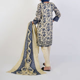 Women's Printed 3 Pcs Suit - Grey, Women Shalwar Suits, Chase Value, Chase Value