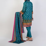 Women's Printed 3 Pcs Suit - Steel Green, Women Shalwar Suits, Chase Value, Chase Value