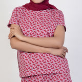 Women's Printed Half Sleeves Suit - Tea Pink, Women Co-Ord Set, Chase Value, Chase Value