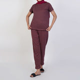 Women's Printed Half Sleeves Suit - Maroon, Women Co-Ord Set, Chase Value, Chase Value