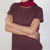 Women's Printed Half Sleeves Suit - Maroon, Women Co-Ord Set, Chase Value, Chase Value