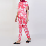 Women's Printed Half Sleeves Suit - Red, Women Co-Ord Set, Chase Value, Chase Value