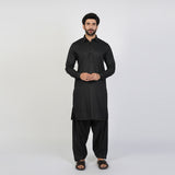 Men's Slim Fit Kameez Shalwar Suit - Black, Men's Shalwar Kameez, Chase Value, Chase Value