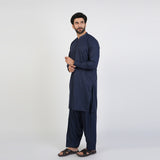 Eminent Men's Trim Fit Embroided Shalwar Suit - Navy Blue, Men's Shalwar Kameez, Eminent, Chase Value