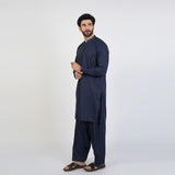 Eminent Men's Trim Fit Embroided Shalwar Suit - Navy Blue, Men's Shalwar Kameez, Eminent, Chase Value
