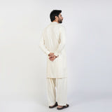 Eminent Men's Trim Fit Embroided Shalwar Suit - Off White, Men's Shalwar Kameez, Eminent, Chase Value