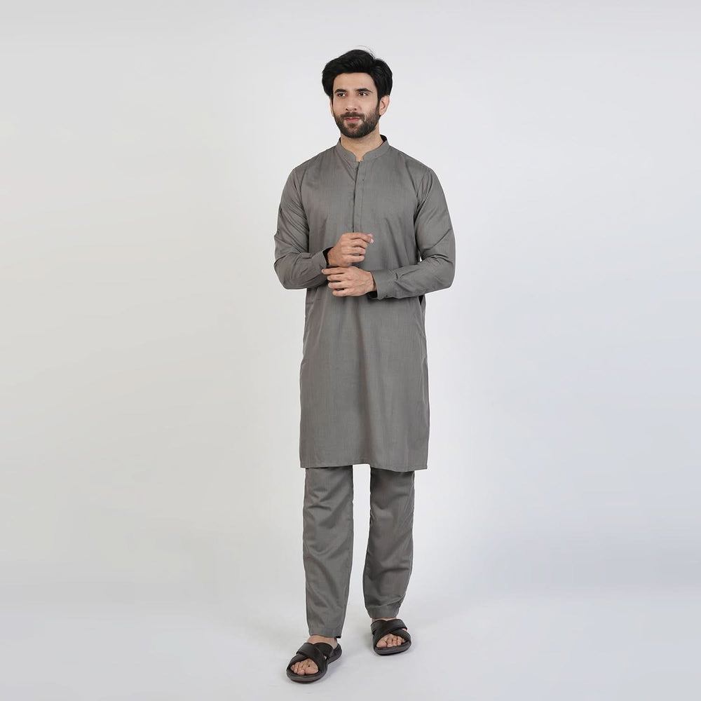 Eminent Men's Trim Fit Kurta Pajama - Charcoal Grey, Men's Shalwar Kameez, Eminent, Chase Value