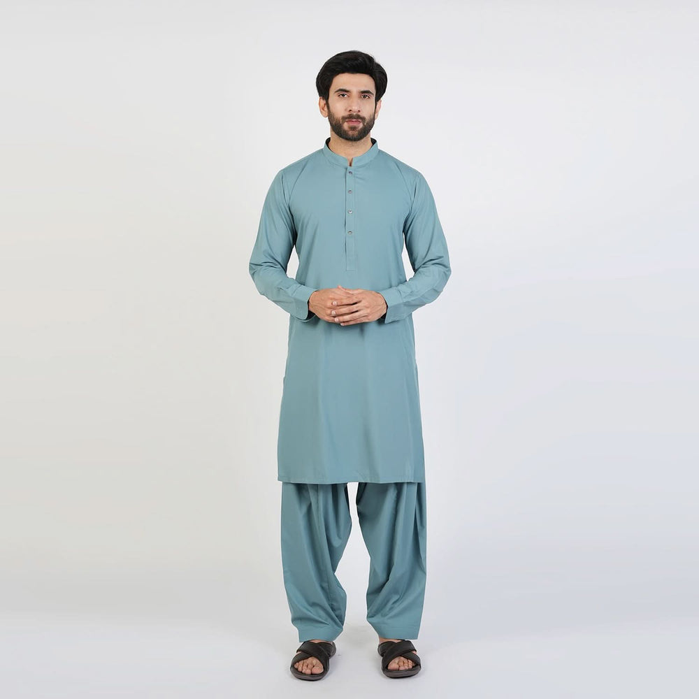 Eminent Men's Trim Fit Plain Shalwar Suits - Mist Blue, Men's Shalwar Kameez, Eminent, Chase Value