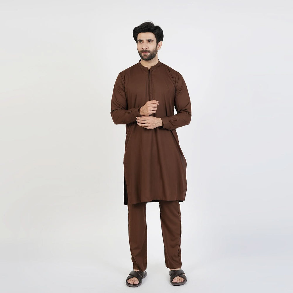 Eminent Men's Kurta Pajama Fancy Suit - Dark Brown, Men's Shalwar Kameez, Eminent, Chase Value