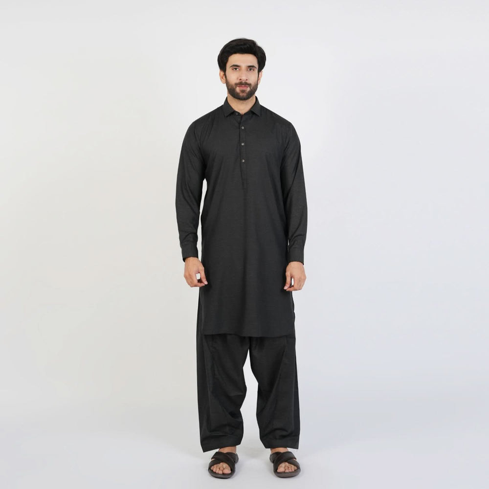 Eminent Men's Trim Fit Plain Shalwar Suits - Black, Men's Shalwar Kameez, Eminent, Chase Value