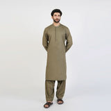 Eminent Men's Trim Fit Embroided Shalwar Suit - Olive, Men's Shalwar Kameez, Eminent, Chase Value