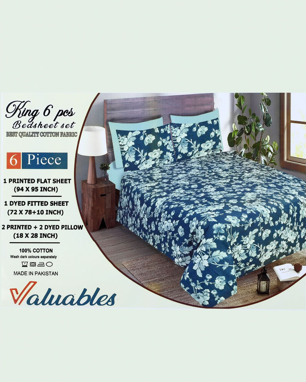 Valuables King Size 6 Pcs Combo Set, King Size Bed Sheet, Chase Value, Chase Value