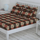 Percale Finish Fitted Sheet with 2 Pillow - Multi Color, Double Size Bed Sheet, Chase Value, Chase Value