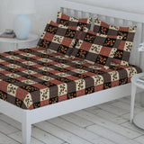 Percale Finish Fitted Sheet with 2 Pillow - Multi Color, Double Size Bed Sheet, Chase Value, Chase Value