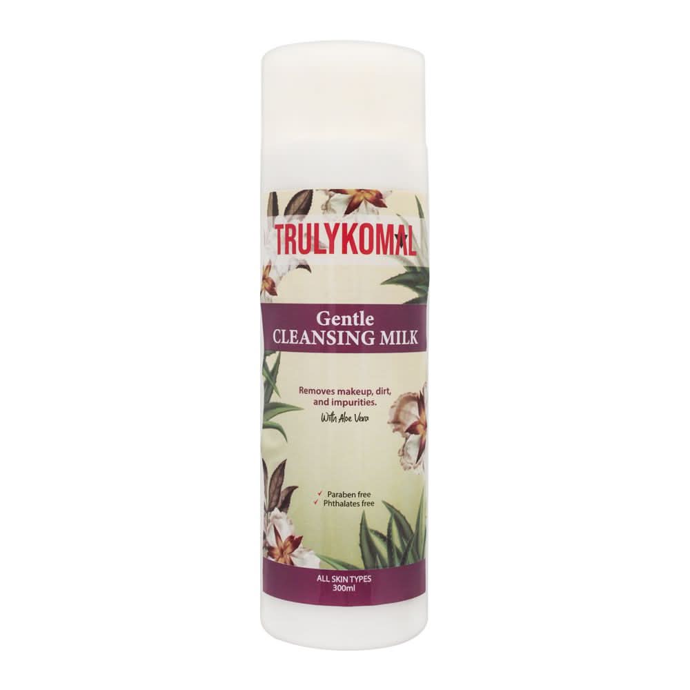 Truly Komal Gentle Cleansing Milk Paraben Free All Skin Types 300ml, Face Whitening, Truly Komal, Chase Value