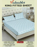 Valuables Printed Fitted Cotton Double Bedsheet with 2 Pillow Covers 180x102, Double Size Bed Sheet, Chase Value, Chase Value