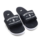 Skechers Modern Comfort Slider For Men - Black & White, Men's Slippers, Chase Value, Chase Value
