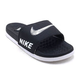 Synthetic Slip On Flat Nike 22 Slider - Black, Men's Slippers, Chase Value, Chase Value