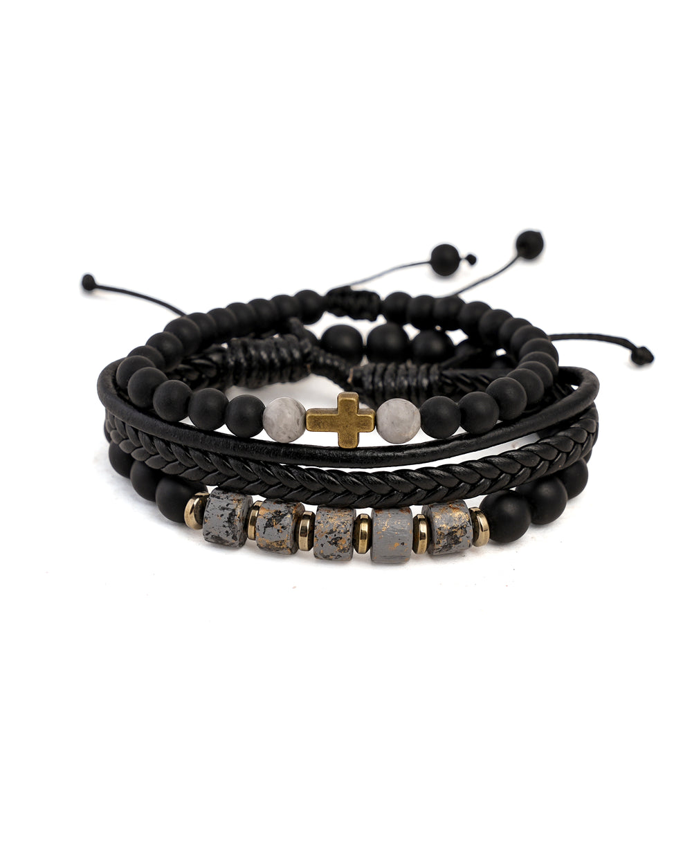 3 Pcs Gents Leather Bracelets, Men's Jewellery, Chase Value, Chase Value