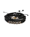 3 Pcs Gents Leather Bracelets, Men's Jewellery, Chase Value, Chase Value