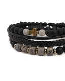 3 Pcs Gents Leather Bracelets, Men's Jewellery, Chase Value, Chase Value