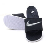 Synthetic Slip On Flat Nike 22 Slider - Black, Men's Slippers, Chase Value, Chase Value