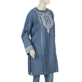 Women's Embroidery Kurti - Blue, Women Ready Kurtis, Chase Value, Chase Value