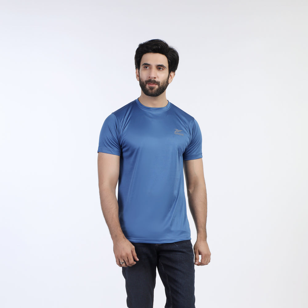 Men's Plain Half Sleeves Round Neck T-Shirt - Blue, Men's T-Shirts & Polos, Chase Value, Chase Value