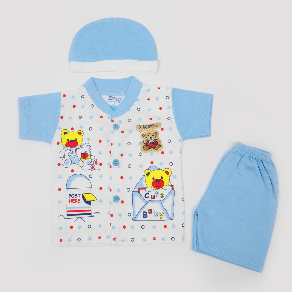 Newborn Boys Half Sleeves Suit - Blue, Newborn Boys Sets & Suits, Chase Value, Chase Value
