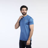 Men's Plain Half Sleeves Round Neck T-Shirt - Blue, Men's T-Shirts & Polos, Chase Value, Chase Value