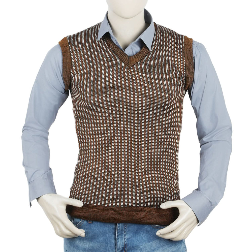 Men's Sleeveless Sweater - Brown, Men's Sweater & Sweat Shirts, Chase Value, Chase Value
