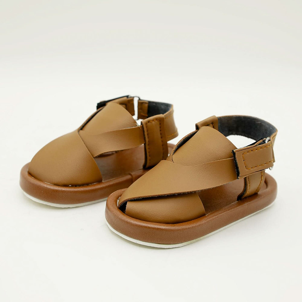 Newborn Fancy Peshawari Sandal - Brown, Newborn Caps, Shoes & Socks, Chase Value, Chase Value