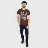 Men's Half Sleeves T-Shirt - Brown, Men's T-Shirts & Polos, Chase Value, Chase Value
