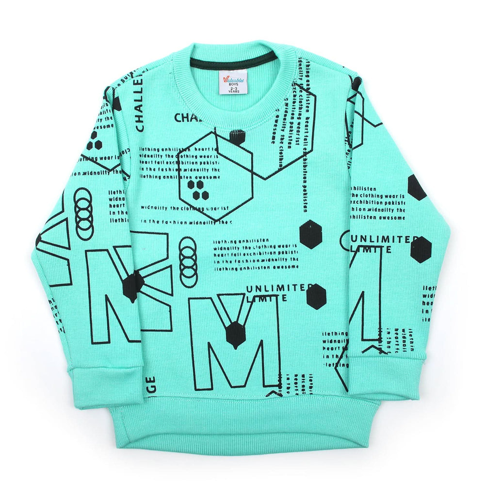 Boys Full Sleeves SweatShirt - Cyan, Boys Hoodies & Sweat Shirts, Chase Value, Chase Value