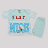Newborn Boys Half Sleeves Suit - Cyan, Newborn Boys Sets & Suits, Chase Value, Chase Value