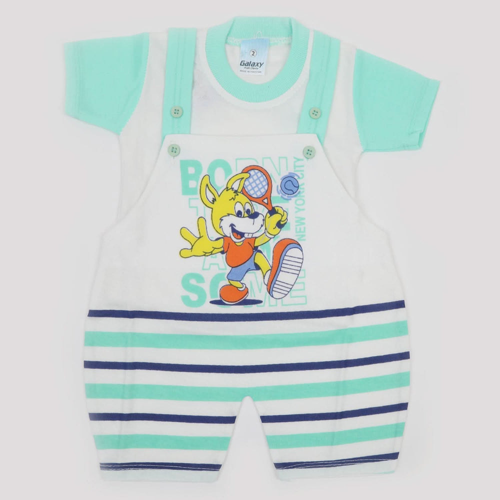 Newborn Boys Half Sleeves Romper - Cyan, Newborn Boys Rompers, Chase Value, Chase Value